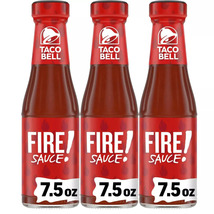 Taco Bell Fire Sauce 3 Pack 7.5 oz Glass Bottles Mexican Food Condiment Spicy - £12.78 GBP