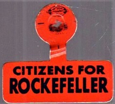 Citizens For Rockefeller - President Campaign fold back tab pin Vintage - $7.40