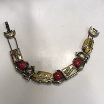 1995 BG Vintage Best Teacher Slider Bracelet Gold Tone - £7.58 GBP