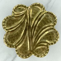 Vintage Gold Tone Studded Scalloped Flower Floral Scarf Slide Belt Buckle - £5.46 GBP