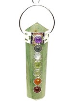 Jade Necklace 7 Chakra Gemstone Pendant Reiki Charged Energy 18&quot; Chain Boxed - £16.15 GBP