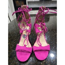 Marc Fisher Heels Women&#39;s Size 7 Pink Suede Lace Up Strappy Stiletto Hig... - $37.62