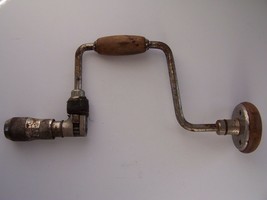 Vintage Hand Drill U Shaped Wood Knob Handle Antique - £21.14 GBP