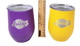 2 Pc Lot - LA Los Angeles Lakers Basketball Cup - Stainless Steel Wine Tumblers - £15.84 GBP