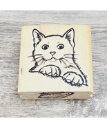 Viva Las Vegastamps Apprehensive Cat Wood Mounted Rubber Stamp - £3.93 GBP