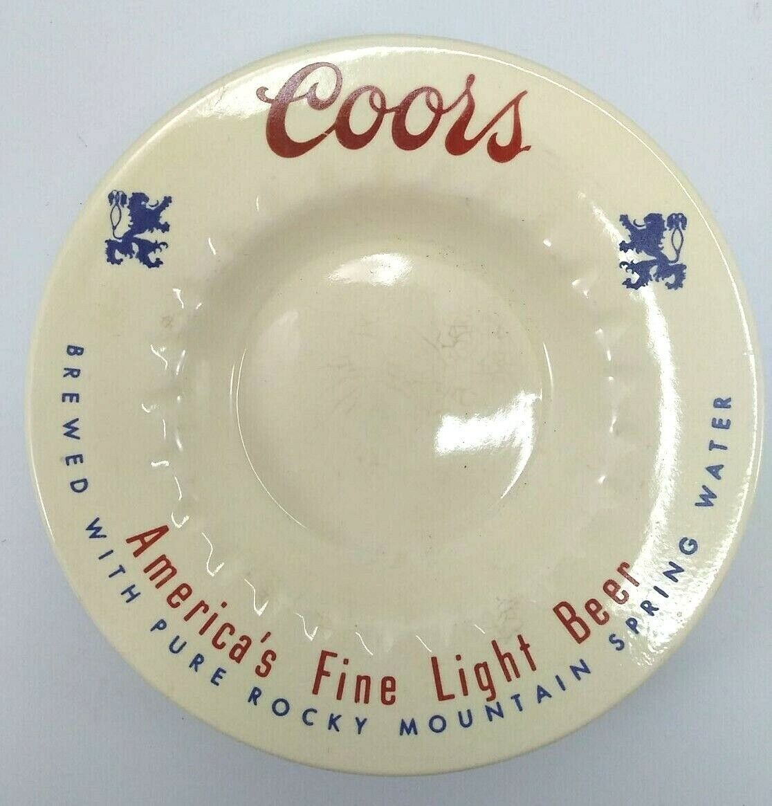 Three COORS BEER White Ceramic Ashtrays Vintage 80s - £9.55 GBP