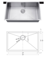 Stone Universe Series 18 Gauge Stainless Steel Undermount Sink SIS-UZ105... - $158.39
