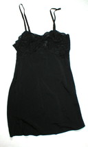 NWT New Designer Natori Womens Silky Night Gown L Lace Satin Black Chemi... - $287.10