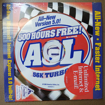 Vintage AOL Installation CD 500 Hours Free 56k Turbo Vers 5.0 New Sealed - £7.83 GBP