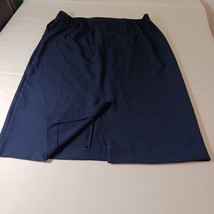 Jessica London Women's Blue Front Zipper & Back Slit Skirt Pockets Size 22W image 2