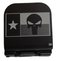 Texas Flag With Large Skull Laser Etched Aluminum Hat Clip Brim-it - £9.58 GBP