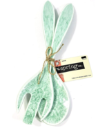 The Spring Shop Melamine Salad Server Set Spoon and Fork Green NWT - €10,50 EUR
