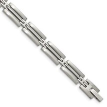 Chisel Stainless Steel Brushed and Polished 8.75 inch Link Bracelet - £67.19 GBP