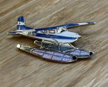 Vintage Blue Sea Plane Lapel Pin Pinback KG JD - $14.85