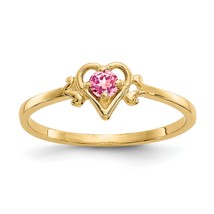 14K Gold Tourmaline Heart Ring - £151.19 GBP