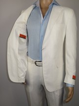 Men's ENZO Linen Spring Summer Suit Light Weight Breathable E58302-1 White image 4