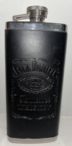 Jack Daniels 2010 Stainless Steel and Black Leather Flask 5 oz. Capacity - £5.44 GBP