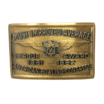 VTG American Bowling Congress Most Improved Average 1961-1963 Belt Buckl... - £15.29 GBP