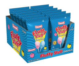 Charms Brand Fluffy Stuff Cotton Candy Case of 12 Individually Wrapped Bags - £18.60 GBP