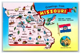 Map View Large Letter Greetings From Missouri MO UNP Chrome Postcard S8 - £2.33 GBP