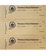 1920 Federal Trust Checks Lot of 3 City Hotel Waterville Maine 589-591 F... - $562.22 MXN