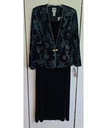 NWT Vtg Womens 18 Teal Green Sleeveless Semi-Formal Dress with Glittery ... - $907.37 MXN