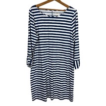 Lilly Pulitzer Dress Womens XL Navy Blue Stripe Shift 3/4 Sleeve Marlowe Resort - £31.78 GBP