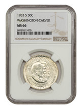 1953-S 50C Washington-Carver NGC MS66 - £140.25 GBP