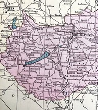 Map Czechoslovakia Hungary Europe 1938 Print Antique Ephemera Atlas DWU8 - £27.51 GBP