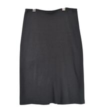 St John Straight Pencil Black Midi Skirt Size 8 Wool Blend 32&quot;W 9&quot; Slit ... - $50.19 CAD