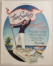 1938 Print Ad Chesterfield Cigarettes Lady Boat Captain Carton of Smokes - $15.79