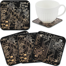 4 Pcs Circuit Board Coasters PCB Coasters Immersion Gold Circuit Board Coasters  - $19.87