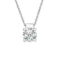 1 ct Round Brilliant Moissanite 14K White Gold Plated Solitaire Pendant Necklace - £51.46 GBP