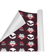 Vampire I Love Nights Black Halloween Wrapping Paper 58&quot; x 23&quot; - $24.45 CAD+