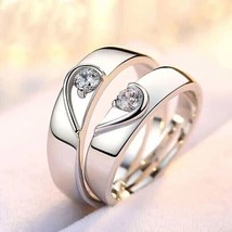 2 Karat Runde Künstlicher Diamant Paar Valentine Hübsch Ring 14K Weiß Vergoldet - £120.23 GBP