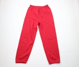 Vintage 90s Streetwear Mens Large Distressed Blank Cuffed Sweatpants Red USA - £27.18 GBP