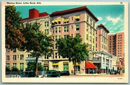 Marion Hotel Street View Little Rock Arkansas AR Linen Postcard J6 - $4.90