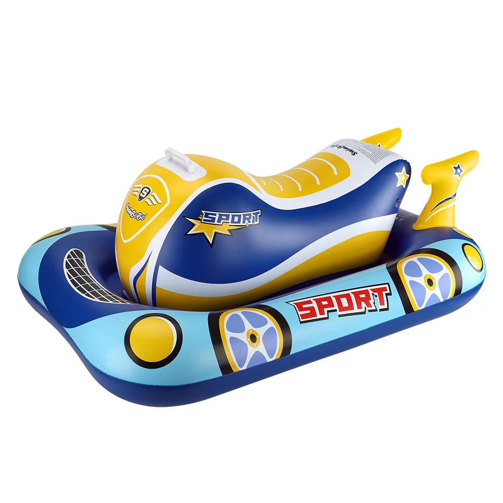 Swimbobo Kids Inflatable Swimming Seat Float New Cool Motorboat Ring Floating - £41.47 GBP
