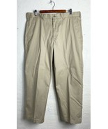 George Khaki Wrinkle Resistant Pants Flat Front Straight Fit Men&#39;s 38 x 29 - £14.90 GBP