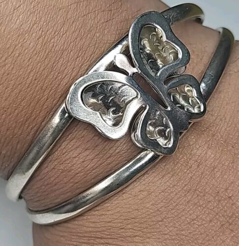 Silver 925 Cuff Butterfly Bracelet Item image 9