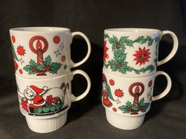 Stacking Coffee Tea Mug Christmas Japan Ceramic stack-able handles PET RESCUE - £10.83 GBP