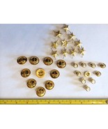 Lot of 20 of 2 sizes USSR Navy Uniform Buttons + 10 Captain&#39;s Epaulet stars - £13.01 GBP