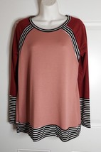 Flamingo Long Sleeve Scoop Neck Multicolor Tunic Top Blouse See Details - £7.44 GBP