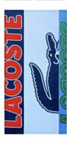 Lacoste Home Unisex Blue Red Cropped Croc Cotton Beach Towel - £29.65 GBP