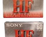 Lor of 2 SONY HF 60 Blank Audio Cassette Tape (Sealed) NOS! New! - $6.88