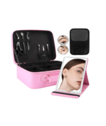 Travel Makeup Bag with Light-up Mirror Portable Cosmetic Organizer Train... - $614.11 MXN
