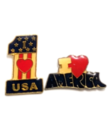 Vintage Patriotic Enamel Pins Lot of 2 Red Heart USA Number One & I Love... - €12,87 EUR Vintage Patriotic Enamel Pins Lot of 2 Red Heart USA Number One & I Love... - €12,87 EUR