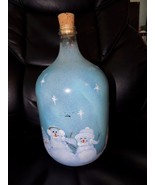 Hand Painted Clear Glass Gallon Apple Cider Jug w/Snowman - $713.98 MXN