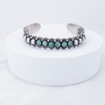 Old Pawn Sterling Silver Turquoise Cuff Bracelet Signed Native American .925 - £197.33 GBP