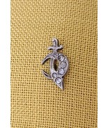Vintage Sterling Silver Shriners Rhinestone Tie Tack Lapel Pin - £12.81 GBP